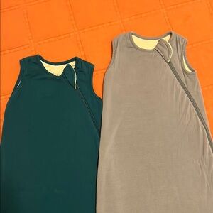 Sleeveless Kyte Baby Sleep Sacks in Teal and Gray 1.0 TOG